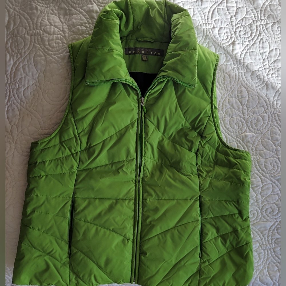 Kenneth Cole Reaction Green Puffer Vest|Y2K Utility Gorpcore Streetwear